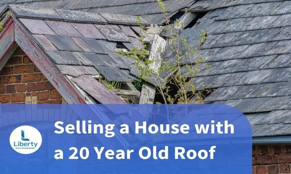 Selling a house with a 20-year-old roof in Florida: close-up of damaged shingles on an aging roof